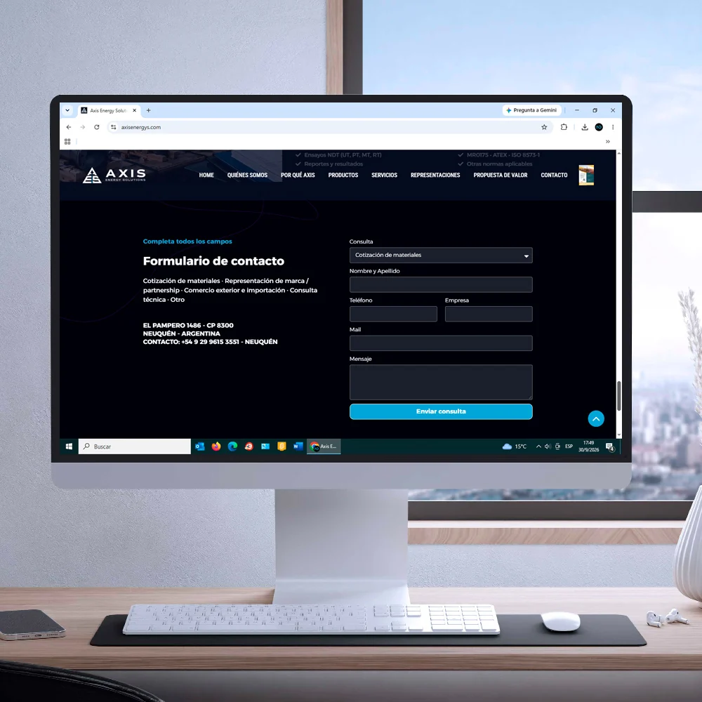 Axis Energy — Diseño web · 8