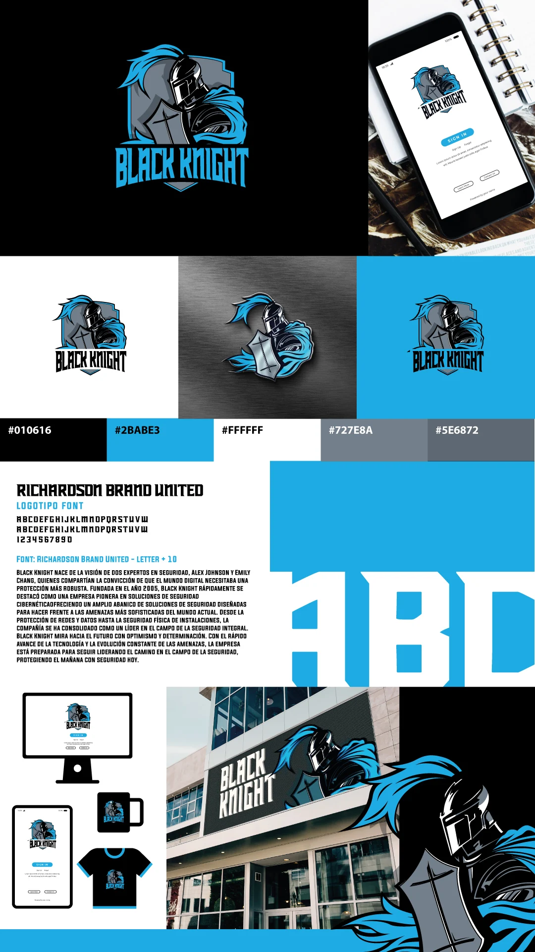 Black Knight — Presentación vertical de la identidad