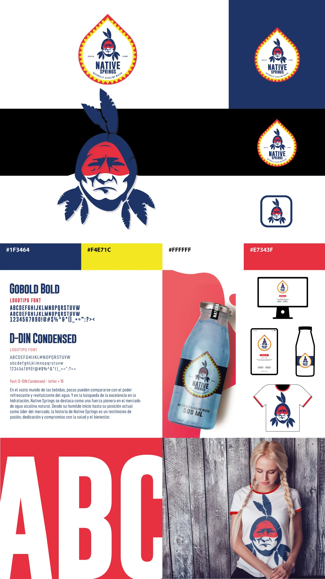 Native Springs — Presentación vertical de la identidad
