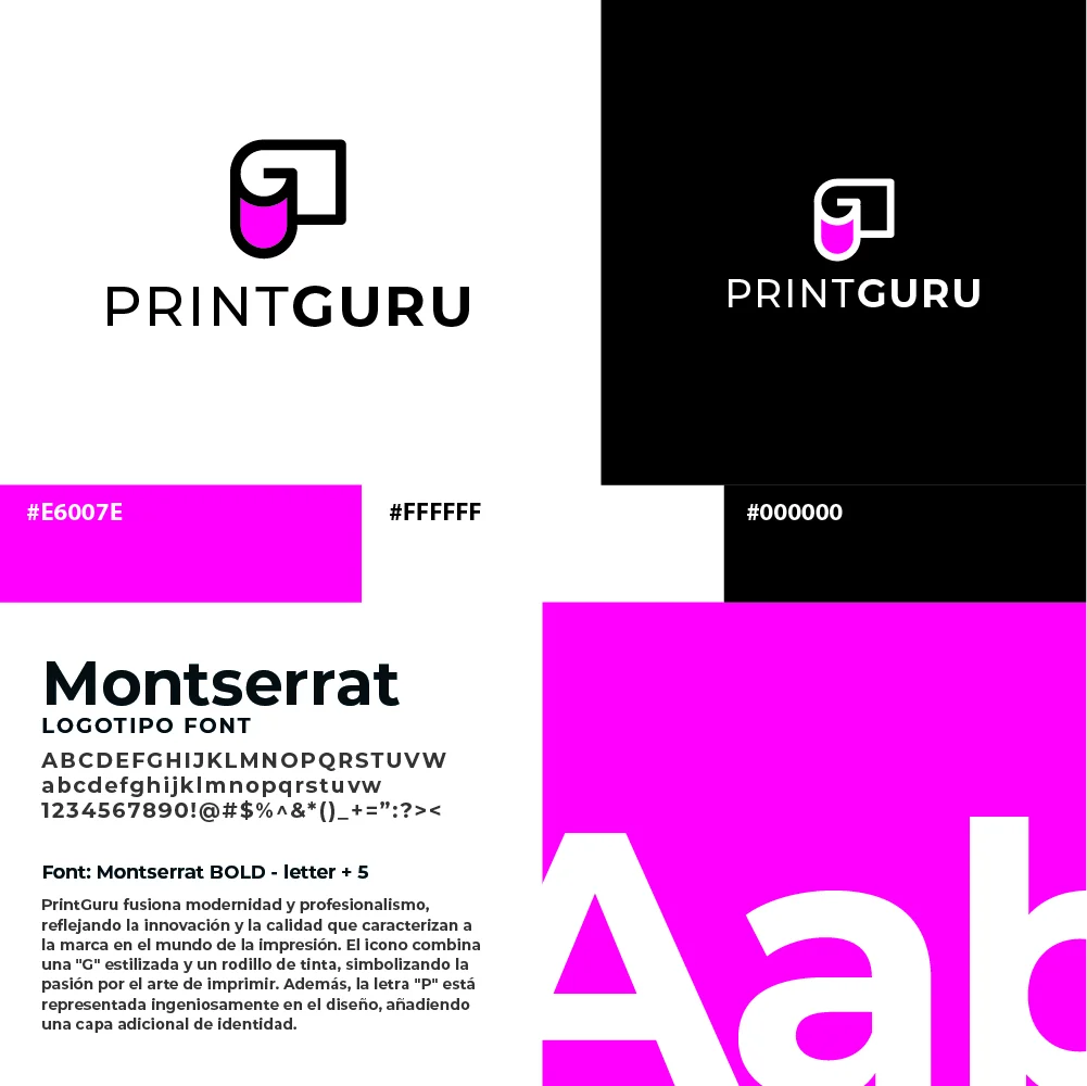 PrintGuru — Paleta de colores y tipografía