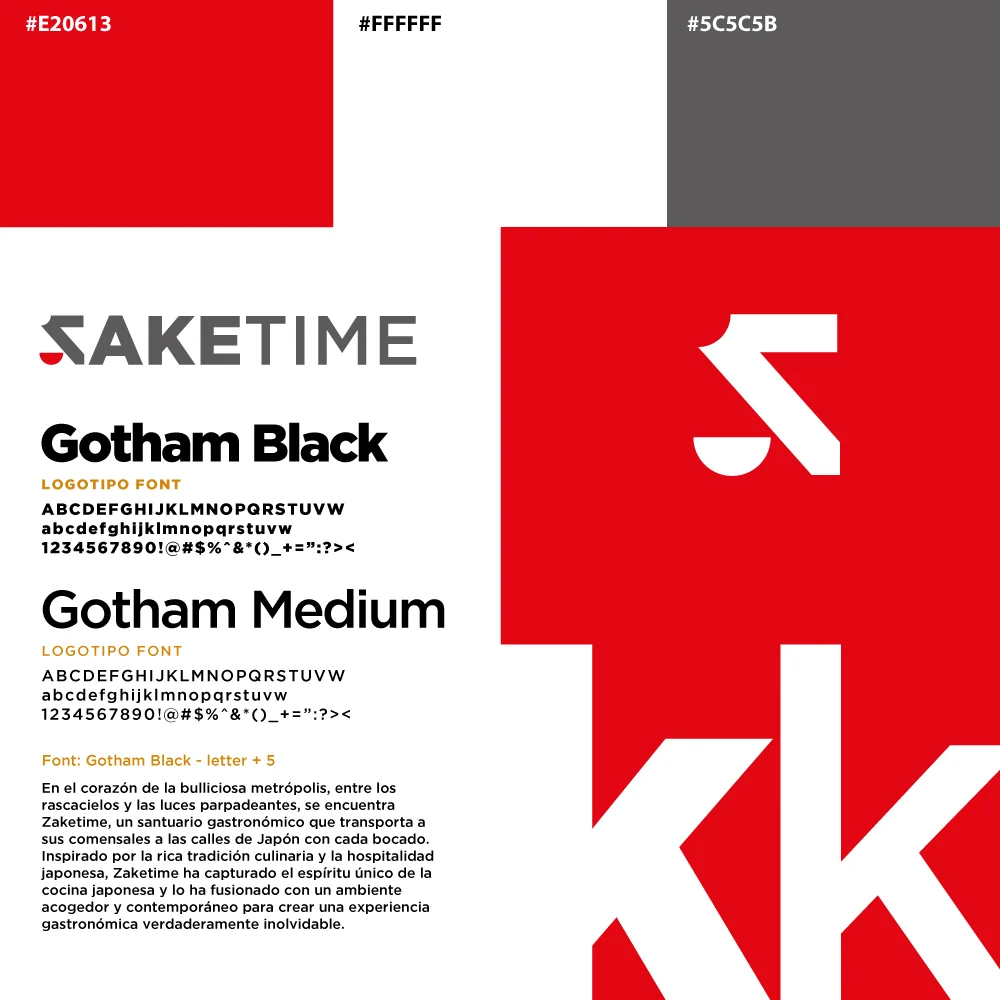 Saketime — Paleta de colores y tipografía